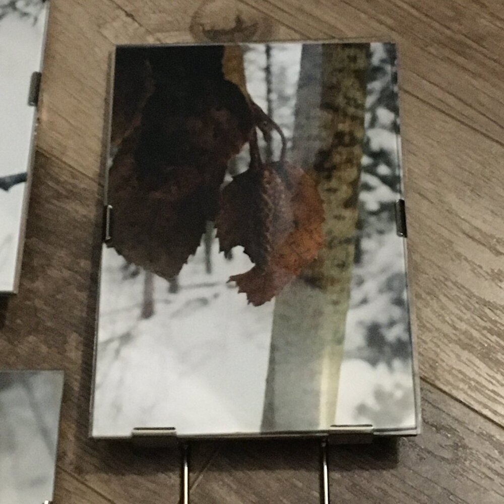 Lot of 3 Glass Metal Photo Frames Canadian Winter Nature Photography Cabin Art - Picture 8 of 9
